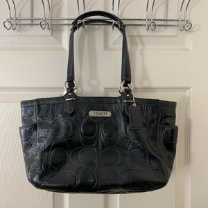 Authentic Coach Black Patent Leather Shoulder Bag